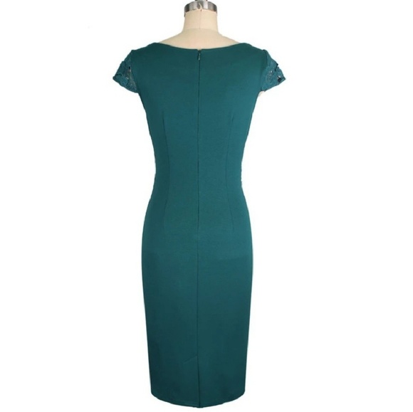 Teal green special occasion dress - Picture 5 of 7